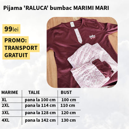 Pijamale RALUCA bumbac pentru marimi mari -XL-4XL