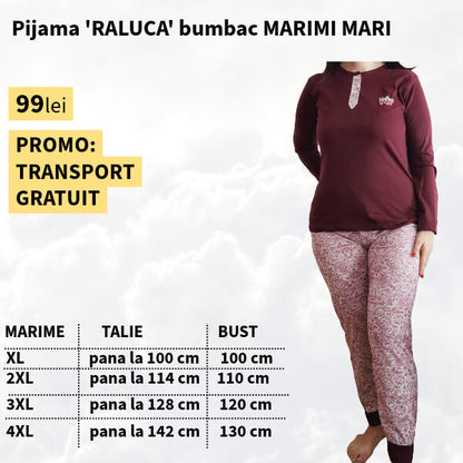 Pijamale RALUCA bumbac pentru marimi mari -XL-4XL