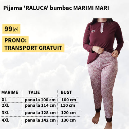 Pijamale RALUCA bumbac pentru marimi mari -XL-4XL