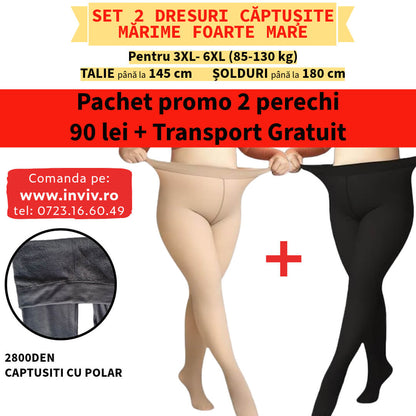 Set 2 dresuri groase pentru MARIMI MARI captusite cu polar "blanita"