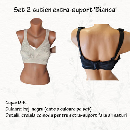 Set 2 sutiene extra-suport 'Bianca' - marimi 80-105 D-E