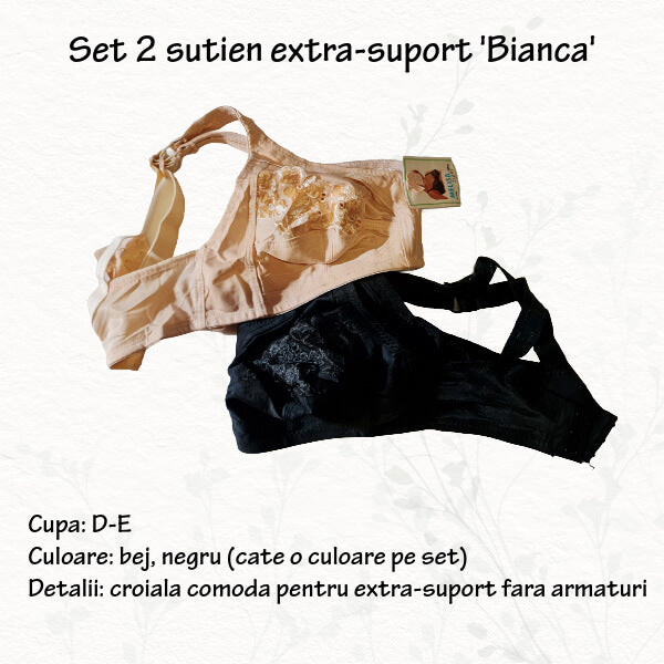 Set 2 sutiene extra-suport 'Bianca' - marimi 80-105 D-E