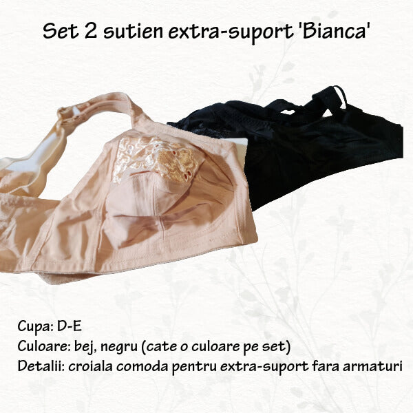 Set 2 sutiene extra-suport 'Bianca' - marimi 80-105 D-E