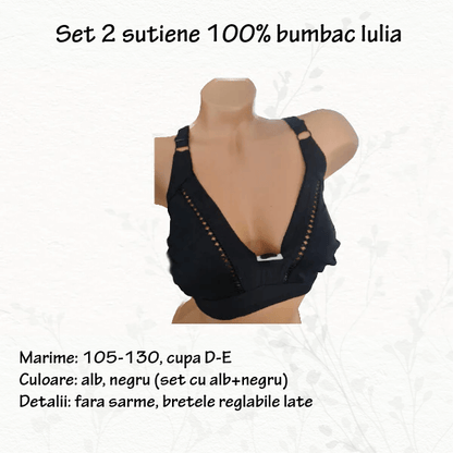 Set 2 sutiene bumbac 'IULIA' - marimi 105 D-E