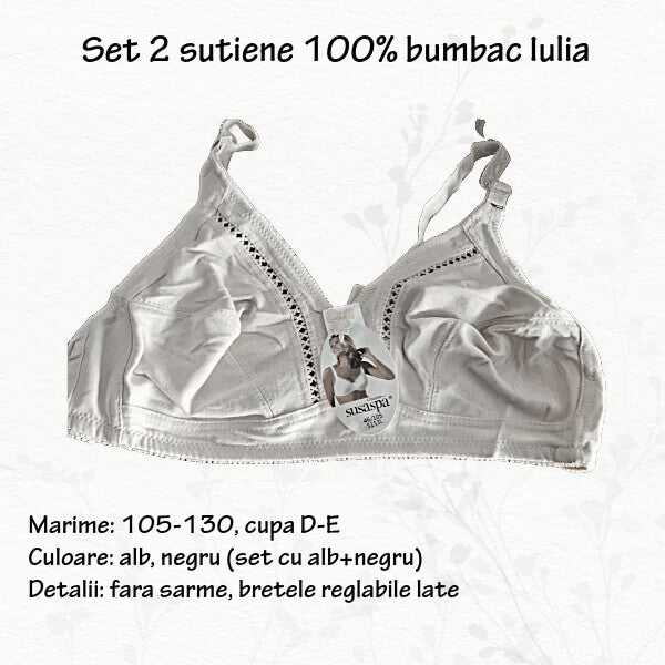 Set 2 sutiene bumbac 'IULIA' - marimi 105 D-E