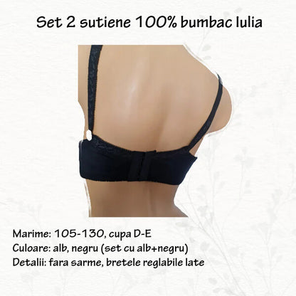 Set 2 sutiene bumbac 'IULIA' - marimi 105 D-E