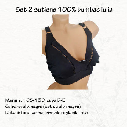 Set 2 sutiene bumbac 'IULIA' - marimi 105 D-E