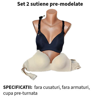 Set 2 sutiene 'Mariana' pre-modelate fara armaturi - marimi 85-100 C-E