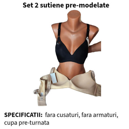 Set 2 sutiene 'Mariana' pre-modelate fara armaturi - marimi 85-100 C-E