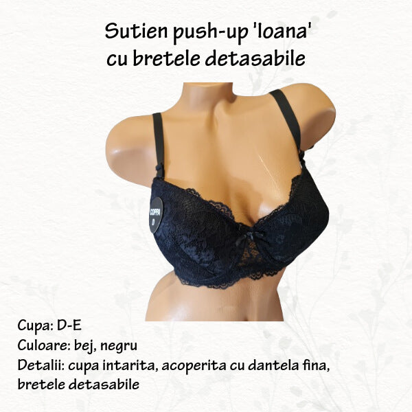 Sutien 'Ioana' push-up cu bretele detasabile - marime 100-125 D-E