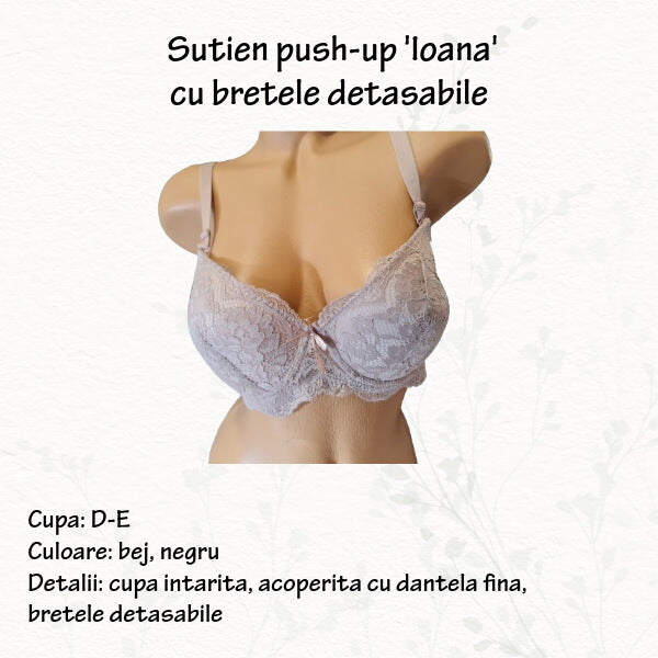 Sutien 'Ioana' push-up cu bretele detasabile - marime 100-125 D-E