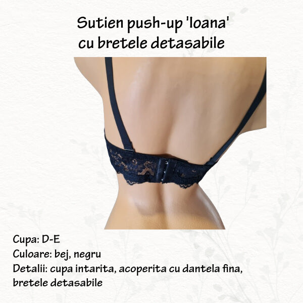 Sutien 'Ioana' push-up cu bretele detasabile - marime 100-125 D-E