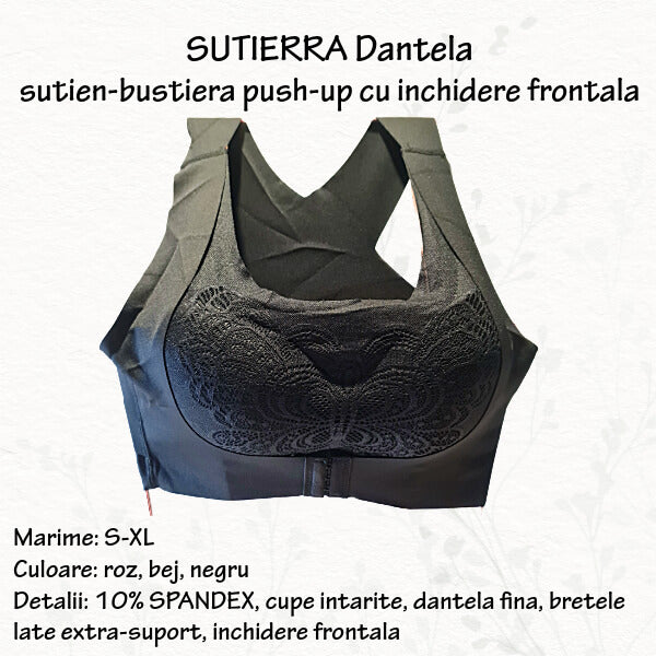 SUTIERRA Dantela - sutien-bustiera push-up cu inchidere frontala - marimi M-3XL