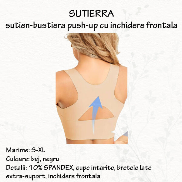 SUTIERRA - sutien-bustiera push-up cu inchidere frontala - marimi S-L