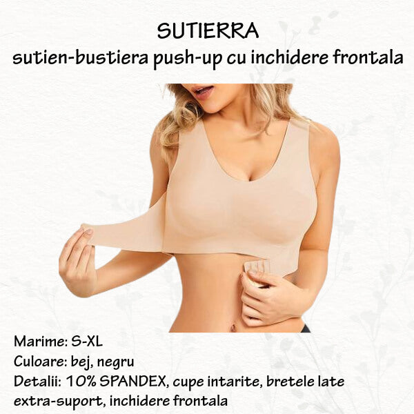 SUTIERRA - sutien-bustiera push-up cu inchidere frontala - marimi S-L