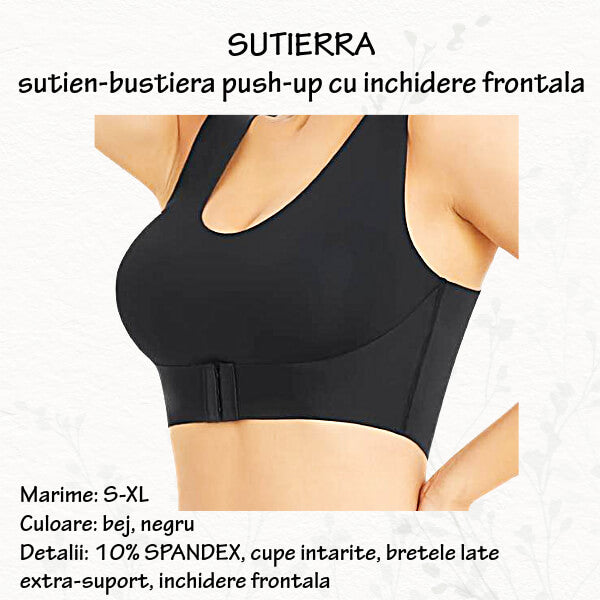 SUTIERRA - sutien-bustiera push-up cu inchidere frontala - marimi S-L