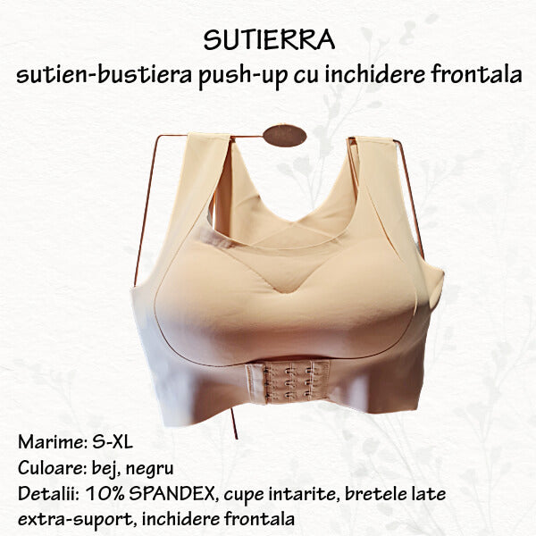 SUTIERRA - sutien-bustiera push-up cu inchidere frontala - marimi S-L