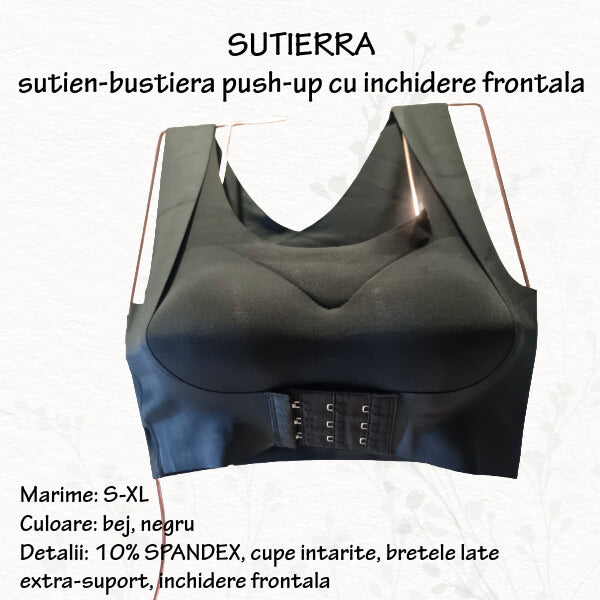 SUTIERRA - sutien-bustiera push-up cu inchidere frontala - marimi S-L